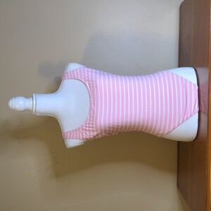 Preppy J.CREW One-piece Coastal PINK & WHITE Stripe Swim Suit